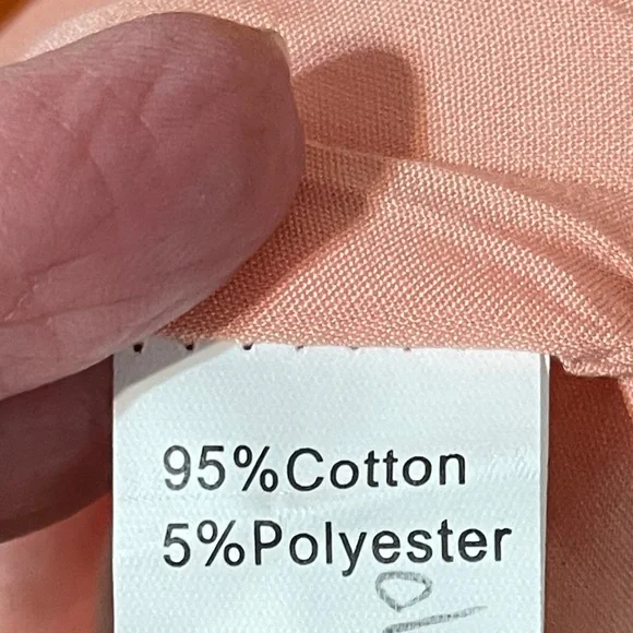 Boho Babydoll Mini Dress Peach Coral Print Pintuck Button Coastal Western Small - Picture 7 of 14